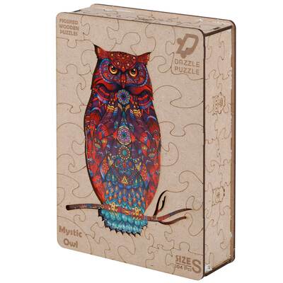 پازل چوبی جغد اسرار آمیز (Mystic Owl) | مدل dazzle puzzle